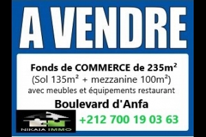 Café - Restaurant à vendre à gauthier, casablanca - dar el beida1300000gauthier, casablanca - dar el beida1300000